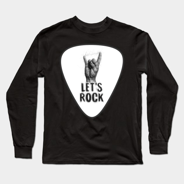 Let's Rock. Scribble Art. Long Sleeve T-Shirt by Gorskiy